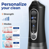 Bitvae Water Flossers for Teeth - Cordless Water Dental Flosser Teeth Picks for Travel with 6 Jet Tips, 3 Modes 5 intensities, IPX7 Waterproof Portable & Rechargeable Oral Irrigator Cleaner, Black