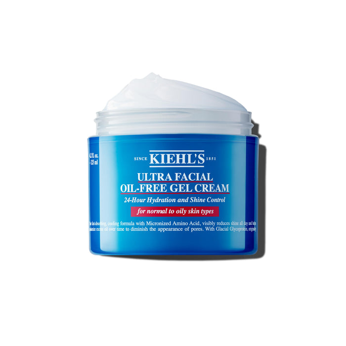 Kiehl's Ultra Facial Oil-Free Moisturizer, Shine-Reducing Gel Cream for Oily to Normal Skin, Hydrates Skin for 24 Hours, Visibly Minimizes Pores, Non-comedogenic, Fragrance-free - 4.2 fl oz