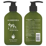 Aloderma 99% Organic Aloe Vera Gel Made within 12 Hours of Harvest - Lightweight, Non-Sticky Aloe Gel for Face and Body, Sunburn Relief, Natural, Soothing Hydrating Aloe Vera for Scalp & Hair, 10.6oz