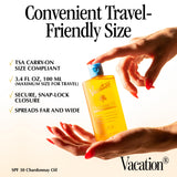 Vacation Chardonnay Oil SPF 30 + Air Freshener Bundle, Vegan Suntan Oil with Broad Spectrum SPF, Oxybenzone + Octinoxate Free Sunscreen Tanning Oil, TSA Friendly, Travel Size, 3.4 fl. Oz.