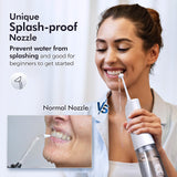 Demita Cordless Water Flosser for Teeth, 300ML 3 Modes 5 Jet Tips Portable Electric Flosser Pick for Adults, IPX7 Waterproof Oral Irrigator Dental Flosser Cleaning Kit for, Gums, Braces Care (White)