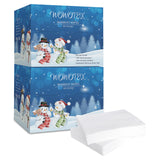 WOWOTEX Christmas Style Disposable Face Towel Biodegradable Large Dry Face Wipes 120 Count/2 Box Extra Thick Soft Clean Facial Towels for Sensitive Skin, Facial Cleansing, Nursing, 10"×12"