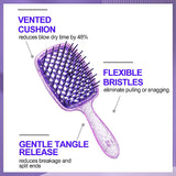 Wet & Dry Vented Detangling Hair Brush, Cherry Blossom