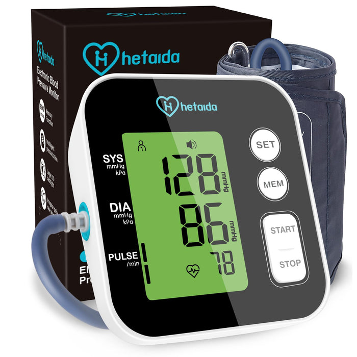 Blood Pressure Monitor, Upper Arm Blood Pressure Machine for Home Use, Portable Digital BP Monitor with 2x99 Readings Memory Adjustable Arm Cuff 8.7"-16.5" Large LCD Backlit Display