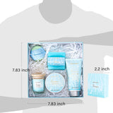 Gifts for Women, Bath and Body Gift Set for Women with 5 Pcs Ocean Scented Spa Gifts for Women, Bath Sets Includes Scented Candle, Body Butter, Hand Cream, Bath Bomb, Mothers Day Gifts