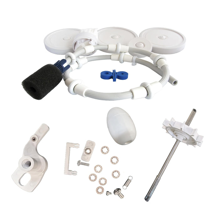 FibroPool Rebuild Kit for Polaris 280 White - Includes Wheels, Turbine, Bearings, Tail, Head Float, Bag, Swing Axle and Scrubber to Tune Up Automatic Cleaners - Not Compatible 360 or 380