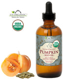 US Organic Pumpkin Seed Oil, USDA Certified Organic,100% Pure & Natural, Cold Pressed Virgin, Unrefined in Amber Glass Bottle w/Glass Eyedropper for Easy Application (Large (4 oz, 115 ml))