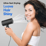 SIYOO Professional Hair Dryer Ionic Blow Dryer with Diffuser and Nozzle, 1600 Watt Negative Ions Salon Light Hairdryer for Man Women Black