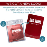 LAPCOS Red Wine Sheet Mask, Daily Face Mask to Restore and Soften Skin, Korean Beauty Favorite, 5-Pack