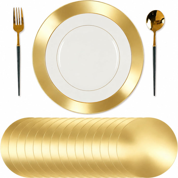 Tioncy 50 Pcs Gold Round Paper Placemats Disposable Table Mats