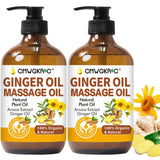 2 Pack Ginger Oil Lymphatic Drainage Massage,Belly Drainage Ginger Oil-Warming Tired Sore Muscle Ginger Massage Oils With Natural Arnica Extract,Grapeseed Oil,Vitamin E Massage Oil for Massage Therapy