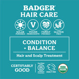 Badger - Argan Hair Oil w/Jojoba & Baobab, Moroccan Argan Oil Treatment for Dry Damaged or Frizzy Hair, Leave-In Conditioner, Organic Strengthening Moisturizer. 2 fl oz