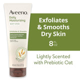 Aveeno Daily Moisturizing Body Scrub, Exfoliating Body Wash for Smoother, Healthier Looking Skin, Soothing Prebiotic Oat Formula, Sulfate-Free, Soap-Free & Dye-Free, 8 oz