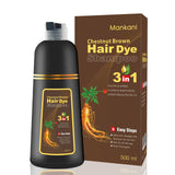 Mankani Hair Dye Shampoo 3 in 1 for Women & Men(Light Brown), Gray Hair Coverage/Instant Shampoo Para Canas Mujer, Champu Con Tinte Para Canas,Champu Con Tinte Para Canas 17.6 Ozl(500ml)