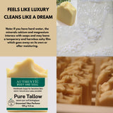 1 Ingredient Organic Tallow Soap for Sensitive Skin - 130 grams each, Pack of 2 - Premium Unscented and Fragrance Free Beef Tallow Skincare, Naturally Gentle (UNSCENTED) (2 Pack Unscented)