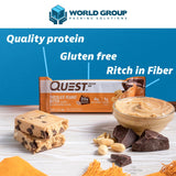 8 QUEST Protein Bars Variety Pack | (2) Chocolate Peanut butter + (2) Double Chocolate Chunk + (2) Cookies & Creme + (2) Chocolate Chip Cookie Dough by World Group Packing Solutions