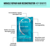 Malibu C Miracle Repair Hair Reconstructor (12 Packets) - Nourishing Hair Repair Treatment for Weak, Damaged Strands - Flax Protein & Vitamin B5 for Hair Strength