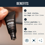 Cardon | Dark Circle Eye Rescue for Men and Women | Under Eye Roller for Puffy Eyes, Dark Circles, Eye Bags, Wrinkles | Made with Peptides, Niacinamide, Hyaluronic Acid | Under Eye Stick Massager