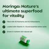 Rosabella Moringa Powder Capsules - 800mg of Pure Nutrient-Rich Moringa Powder - A Natural Green Antioxidant Superfood - Supports Energy, Skin Health, Gut Health+ - w/Essential Vitamins & Amino Acids