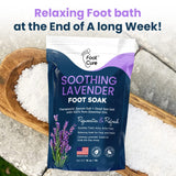 Soothing Lavender Foot Soak with Epsom Salt - Best Toenail Treatment, & Softens Calluses - Soothes Sore & Tired Feet, Foot Odor Scent, Spa Pedicure - Made in USA - 2 Pack