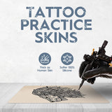 Tattoo Skins - Fake Skin For Tattooing - Practice Tattoo Skin Set Of 5 - Similar To Pound Of Flesh - Microblading - Piel Sintetica Para Tatuar - As Thick As Human Skin - 8x6x0.06" 100% Silicone