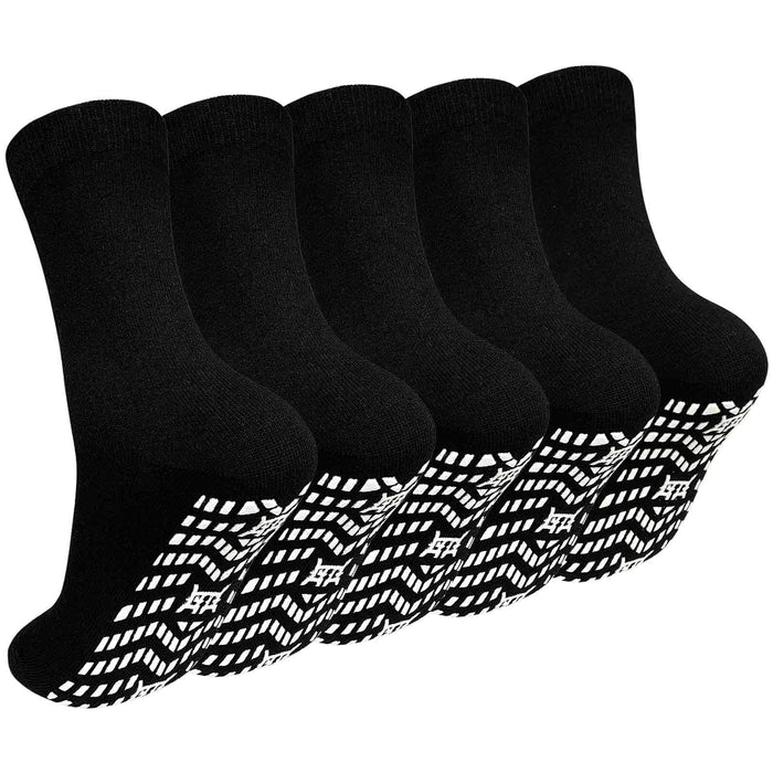 ZAKASA Non Slip Grip Socks - Non Skid Crew Grippy Socks for Men Women Anti Slip Gripper Socks for Elderly Hospital Yoga