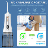 350ML Water Flossers for Teeth - OLED Display Powerful Electric Flosser with 5 Modes 6 Jet Tips, Portable Cordless Water Dental Flosser IPX7 Waterproof Oral Irrigator for Home Travel