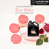 Naturevibe Botanicals Premium Rose Water (32oz) | 100% Pure and Natural | Liquid Toner | Hydrating Mist for Face and Hair | Soothes and Calms All Skin Types