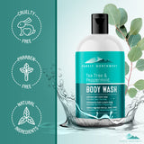 PURELY NORTHWEST-Natural Tea Tree & Peppermint Body Wash for Men & Women-Refreshing Daily Soap for Body Odor & Hygiene, Acne-Effectively Soothes Jock Itch, Chafing & Athletes Foot-Discolored Nails-9oz