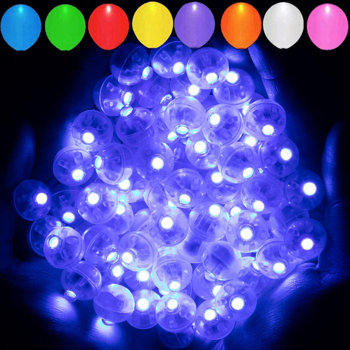 Aogist 100pcs Blue Balloon Lights,Long Standby Time Waterproof Mini Light,Battery Powered Round LED Ball Lamp for Latex Balloon Paper Lantern Party Wedding Festival Christmas Halloween Decorative