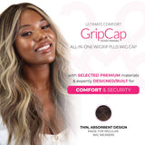 MILANO COLLECTION Wig Grip Cap for Women | Stocking Dome Cap with Built In Elastic Velcro Headband | Non Slip Wig Gripper Accessories for Keeping Wigs Lace Front In Place, Chocolate Brown, 1 Pack