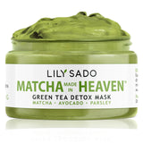 LILY SADO Green Tea Matcha & Avocado Face Mask - Organic Natural Vegan Facial Mask - Anti-Aging Antioxidant Defense Against Acne, Blackheads & Wrinkles for a Soft Glowing Complexion – 4 oz