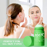 Green Tea Mask Stick for Face Purifying Clay Stick Mask For Deep Cleaning, Blackhead Remover for Men and Women Anti-Acne Oil Control & Clean Pores for All Skin Types 40g