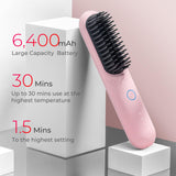 Cordless Hair Straightener Brush, TYMO Porta Straightening Brush for Women, Touch ups on-The-go Styling Hot Comb with Negative Ion, Lightweight & Mini Travel, USB Rechargeable