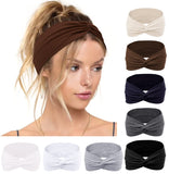 Huachi Headbands for Women Fashion Knotted Headbands Non Slip Boho Womens Headbands Soft Stretchy Hair Bands for Women’s Hair, Wide Turban Head Bands Cute Hair Accessories Solid Colors