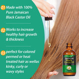 Jamaican Black Castor Oil, Organic Castor Oil for Hair Growth, Cold Press Unrefined, Thicker Eyelashes and Eyebrows, Massage Oil for Aromatherapy 60ML