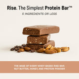 Rise Whey Protein Bars - Mocha Almond | Breakfast Bar & Protein Snack 15g Protein 4g Fiber Just 5 Whole Food Ingredients Gluten-Free Soy Free