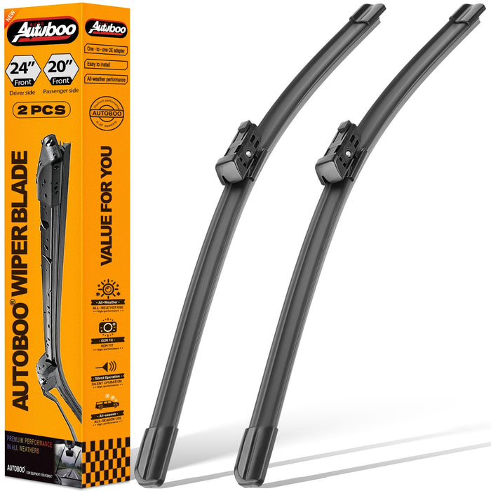 OEM Wiper Blades Replacement for Audi A4 Q5 Q3 A5 RS5 S5 allroad 2009-2020 Original Equipment Replacement Windshield Wipers 24 inch / 20 inch -Original Factory Quality (Set of 2) Top Lock 16mm