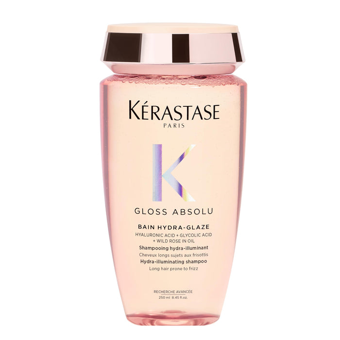 Kerastase Gloss Absolu High-Shine Anti-Frizz Shampoo - Cleanses & Reveals Ultimate Shine, for Glossy & Bouncy Hair, 8.45 Fl Oz