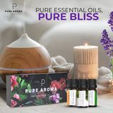 Essential Oils by PURE AROMA 100% Pure Oils Kit- Top 6 Aromatherapy Oils Gift Set-6 Pack, 10ml(Eucalyptus, Lavender, Lemongrass, Sweet Orange, Peppermint, Tea Tree)