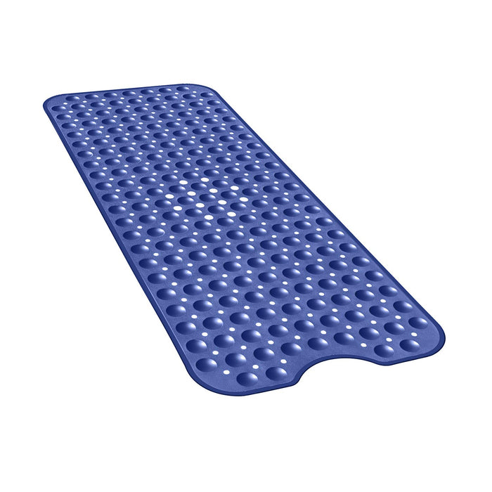 YINENN Bath Tub Shower Mat 40 x 16 Inch Non-Slip and Extra Large, Bathtub Mat with Suction Cups, Machine Washable Bathroom Mats with Drain Holes, Dark Blue