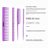 4Pcs Hair Brushes for Women, Hair Comb for Women and Detangling Paddle Brush, Great On Wet or Dry Hair, No More Tangle Hair Brush Set for Straight Long Thick Curly Natural Hair (Purple)