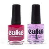 CAKE Power Boost Nail Strengthener & Nail Polish Duo: Color "Under the Affluence" - Keratin, Vitamin E, & Biotin Enriched, Nail Growth & Nail Hardener, (1 FL oz) CAKE Nail Treatment & Color