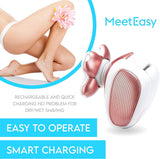 MEETEASY Electric Leg Shaver for Women - Rechargeable Painless Lady Razor for Leg Face Lips Body Underarms Armpit - Female Cordless Bikini Trimmer