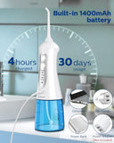 Cordless Water Flosser for Teeth Professional Water Teeth Cleaner Picks Dental Oral Irrigator with 3 Modes & 4 Jet Tips for Braces Gums, IPX7 Waterproof, 300ml Detachable Tank for Home Travel Blue