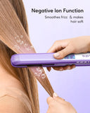 Wavytalk Pro Flat Iron Hair Straightener, 100% Pure Titanium Flat Iron for Easy Glide, Straightener and Curler for All Hairstyles, Dual Voltage Flat Iron for Hair (Purple)