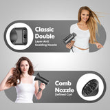 SIYOO Professional Hair Dryer Ionic Blow Dryer with Diffuser and Nozzle, 1600 Watt Negative Ions Salon Light Hairdryer for Man Women Black