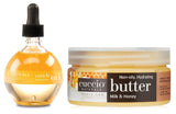 Cuccio Full Hand Treatment - Cuticle Oil 2.50 Oz and Butter Blends Moisturizing Scented Body Cream, 8 Oz (Milk & Honey)