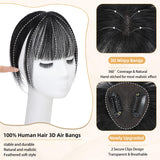 NAYOO Bangs Hair Clip in Bangs Human Hair 360° Cover Wipsy Bangs Hair for Women, 2 Secure Clips in Full Fringe Fake Bangs Hair Toppers for Women Girls Daily Wear