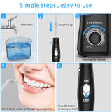 TUREWELL Water Dental Flosser for Teeth/Braces, Water Teeth Cleaner 8 Jet Tips and 10 Pressure Levels, 600ML Large Water Tank Oral Irrigator for Family(Black)